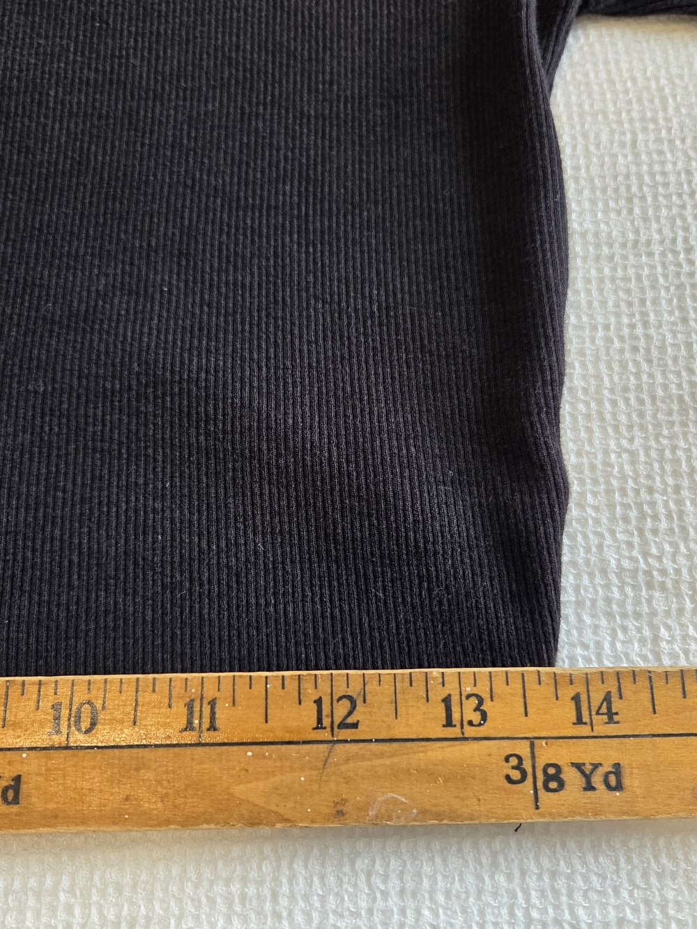 Black Long Sleeve Ribbed Crop Top - Picture 8 of 9